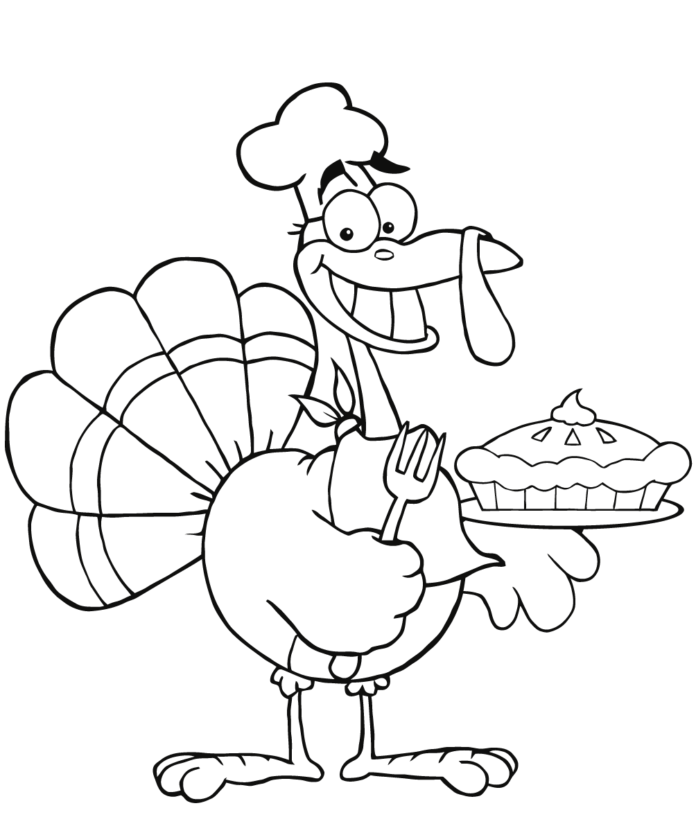 Online coloring book Turkey Chef