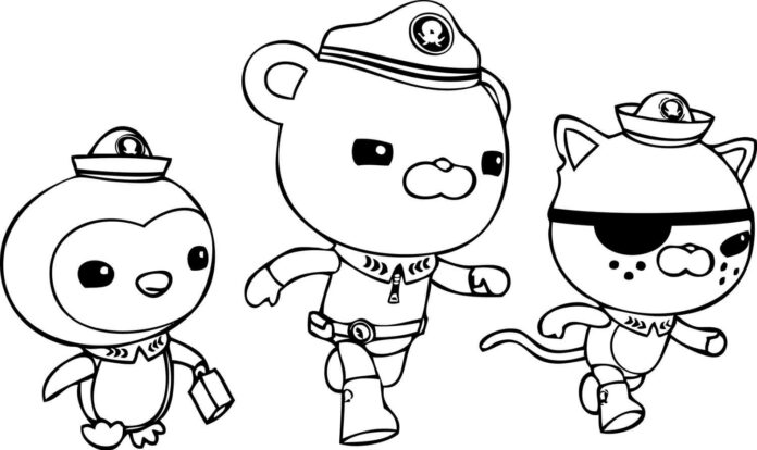 Online coloring book of Captain Barnacles and Kwazii and Peso