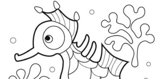 Seahorse online coloring book for kids
