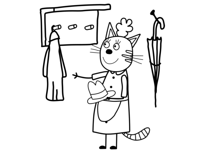 Livre de coloriage en ligne Le chat dans le couloir