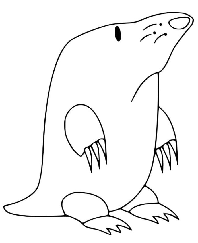 Online coloring book Mole with cartoon claws