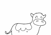 Online coloring book Cow for kids