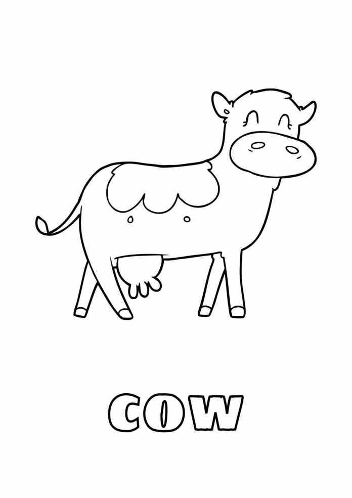 Färgbok Cow för småbarn på nätet