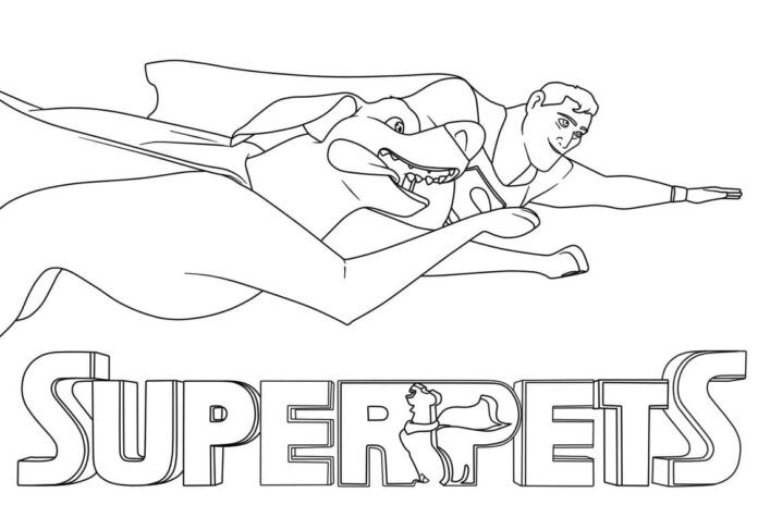 Printable coloring book of Krypto and Superpies for kids