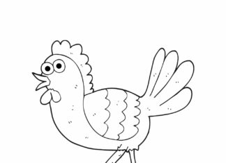 Libro da colorare online Pollo per bambini