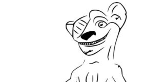 Online-Malbuch Weasel als Cartoon-Pirat