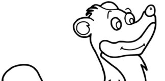 Färgbok online Cartoon Weasel för barn