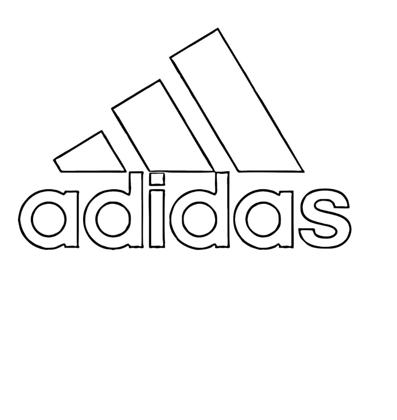 Libro para colorear del logotipo de Adidas para imprimir y línea