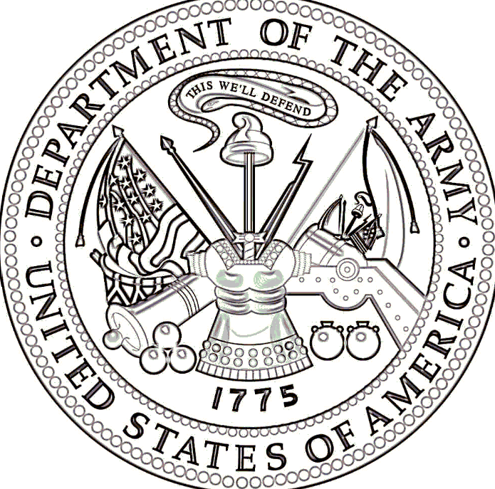 Livro colorido on-line com o logotipo do Exército dos EUA