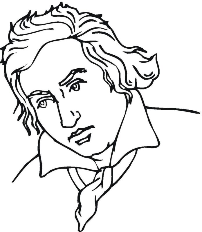 Ludwig Van Beethoven livro de coloração on-line
