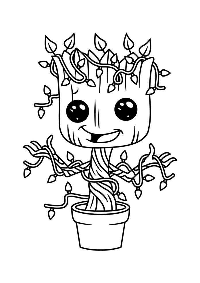 Online coloring book Little Groot from the fairy tale