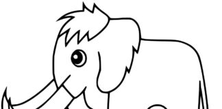 Livro colorido on-line Um pequeno mamute para os mais jovens
