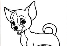 Färgbok online Lilla råtthunden från barnteckningen
