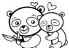 Kolorowanka Mama panda i dziecko do druku