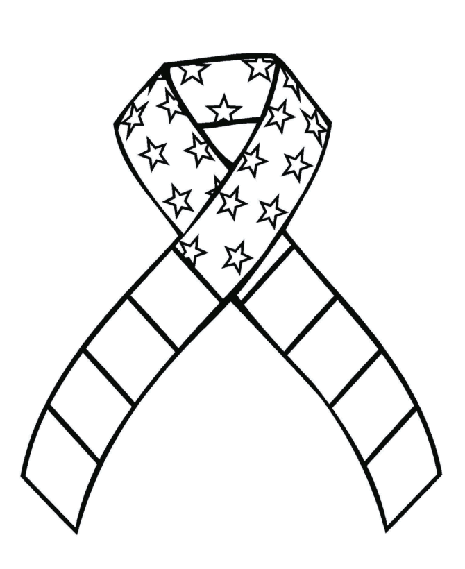 Livro colorido on-line Memorial Day ribbon