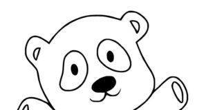 Libro da colorare orso panda per bambini da stampare
