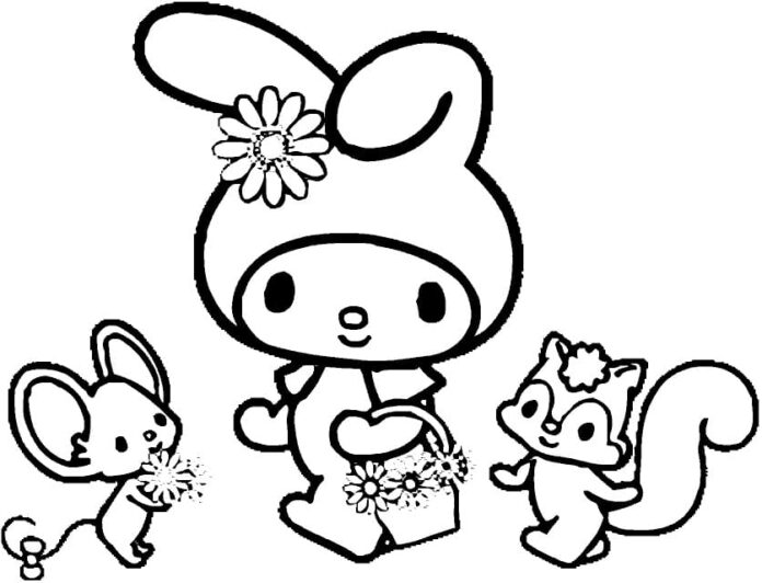 Online coloring book My Melody and Friends