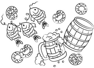 Online coloring book Oktoberfest Munich beer harvest festival