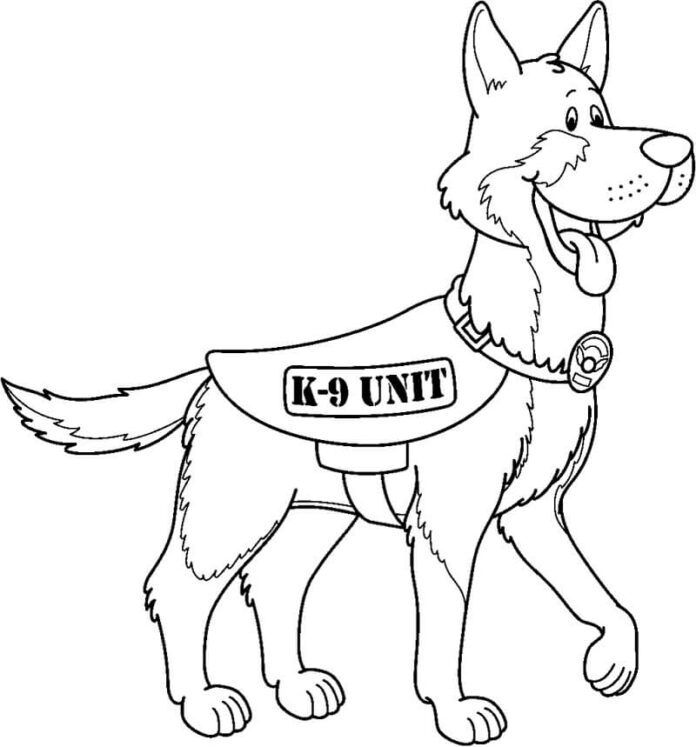 Livro on-line de coloração para crianças do German Shepherd Dog