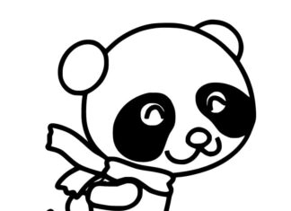 Panda skøjter malebog til udskrivning