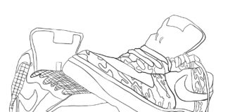 Färgbok på nätet Ett par Nike-skor