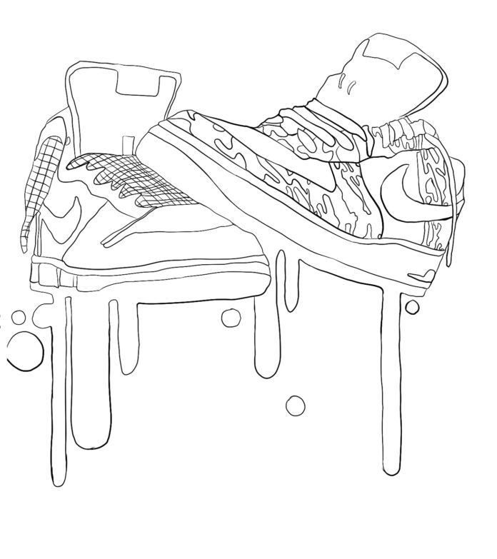 Online kifestőkönyv Egy pár Nike cipő