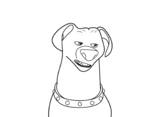 Libro para colorear en línea Perro de la Liga de Supermascotas de DC