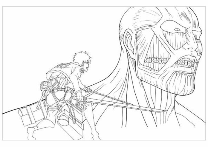 Dueling Attack of the Titans coloring book for boys to print