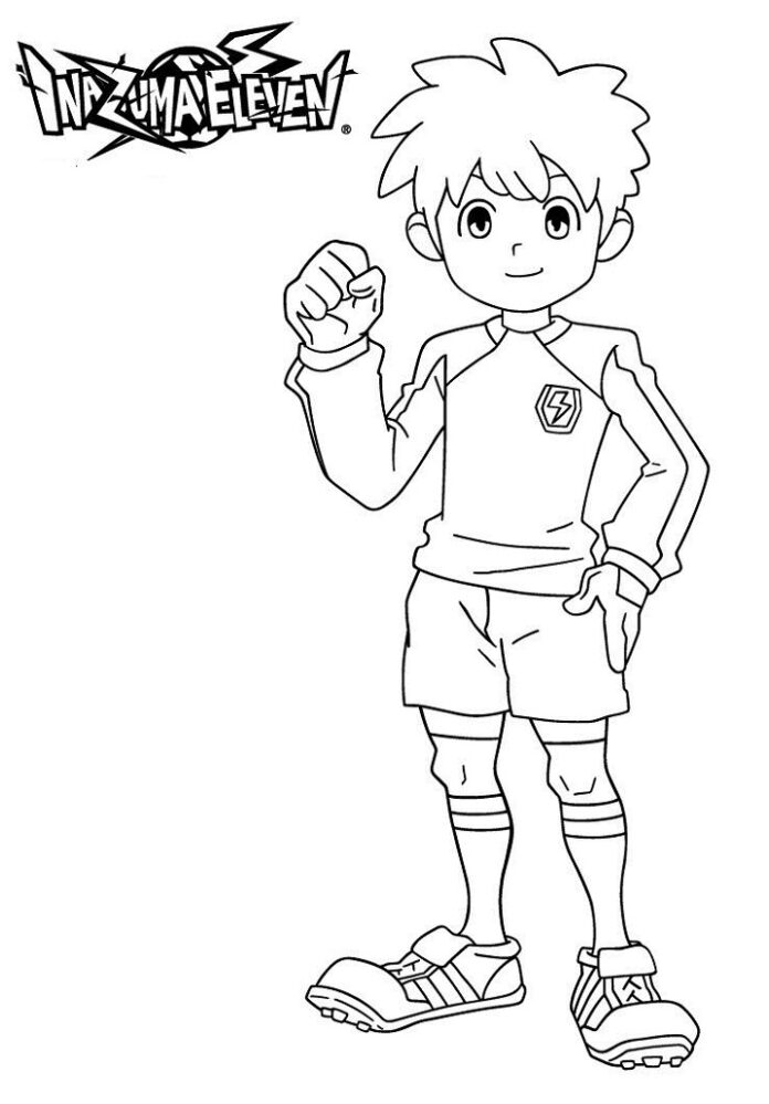 Futbalový záložník Inazuma Eleven - omaľovánky na vytlačenie pre chlapcov