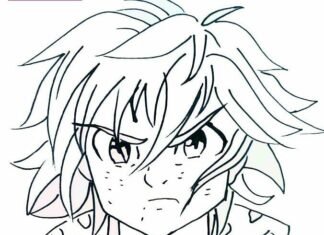 Coloring Book Character from 7 Deadly Sins to print and online