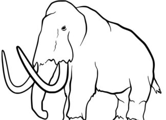 Online Coloring Book Prehistoric Mammoth