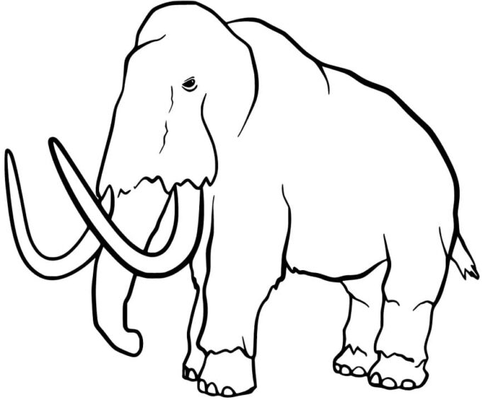 Prehistorický mamut online omaľovánka