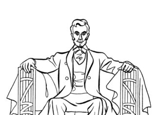 Livro de coloração on-line do Presidente dos EUA Lincoln