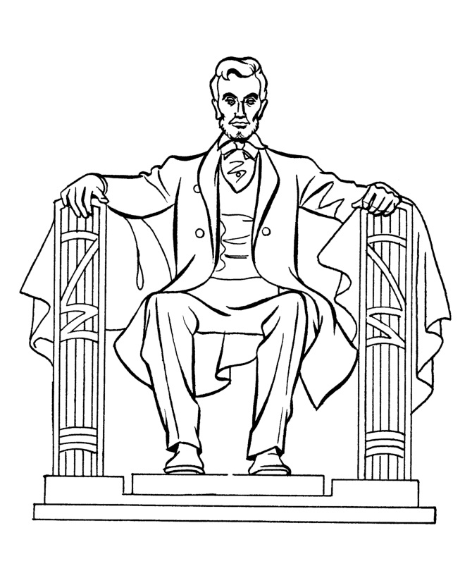 Online coloring book US President Lincoln