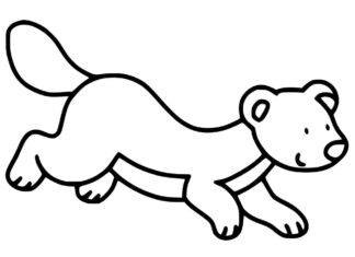 Online coloring book Simple fairy weasel