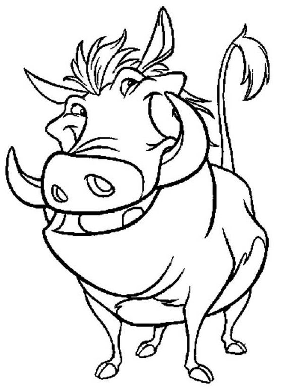 Online coloring book Pumbaa - Lion King fairy tale