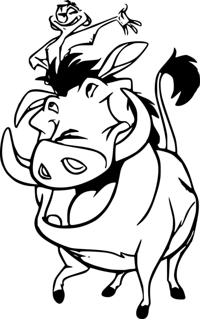 Online coloring book Pumbaa and Friends