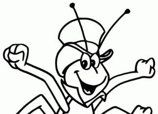 Radostný kobylka omalovánky k vytisknutí