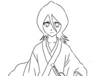 Livro colorido on-line de Rukia Kuchiki com espada