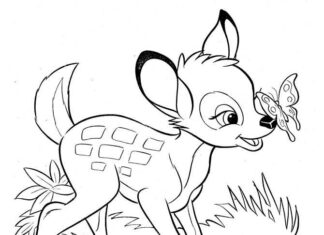 Livre de coloriage de Bambie le cerf à imprimer
