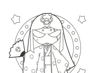 Online coloring book A scene from the comic strip Keroro Gunso
