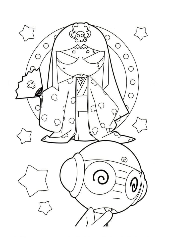 Online coloring book A scene from the comic strip Keroro Gunso