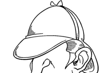Printable Sherlock Holmes coloring book with a pipe