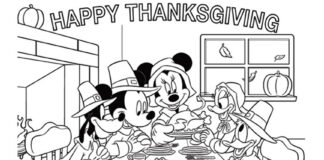 Färgbok för barn på nätet för Thanksgiving