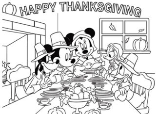 Färgbok för barn på nätet för Thanksgiving