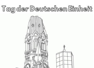 Online-värityskirja Saksan yhtenäisyyttä juhlistava värityskirja