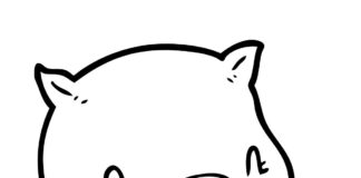 Printable coloring book with a farm pig