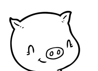 Druckbares Malbuch mit einem Bauernschwein