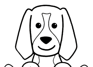 Online malebog for børn med hvalp Beagle