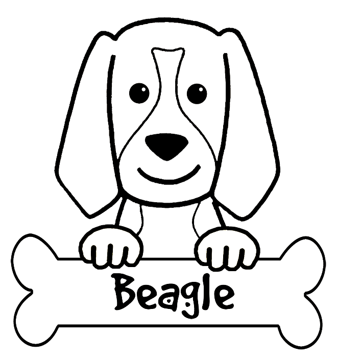 Kolorowanka online Szczeniak Beagle dla dzieci
